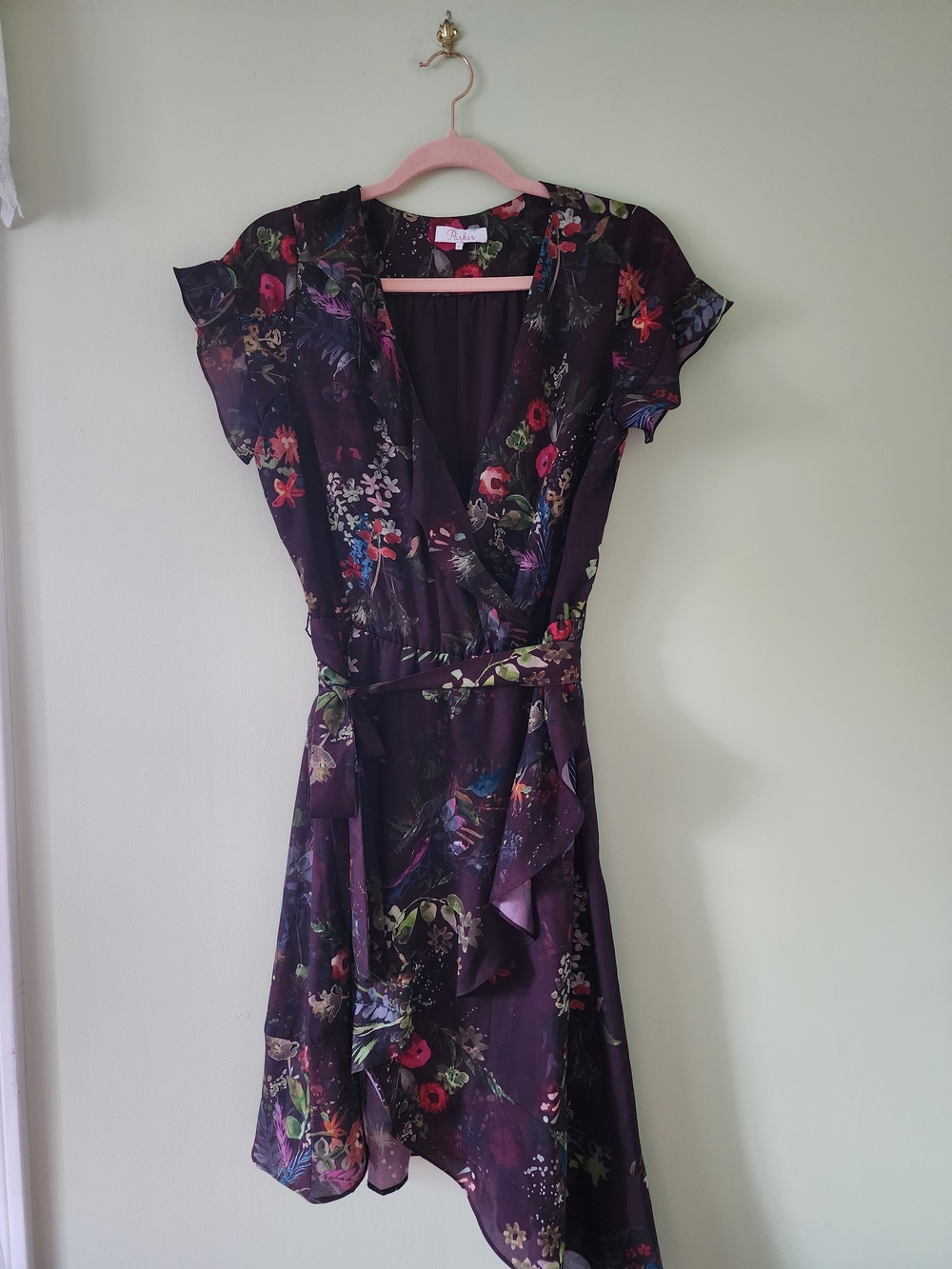 Parker Purple Floral Ruffle Dress